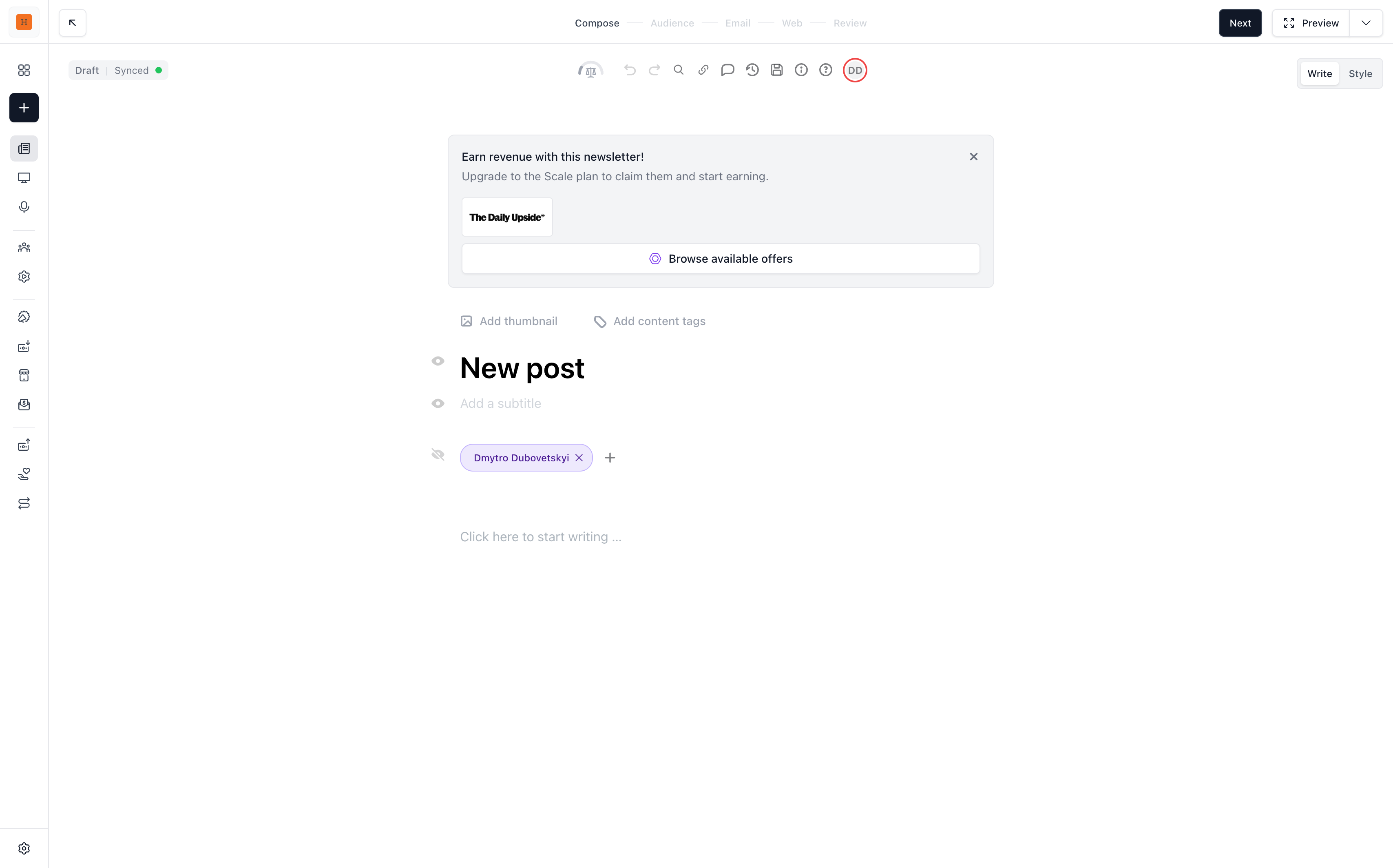 beehiiv newsletter editor
