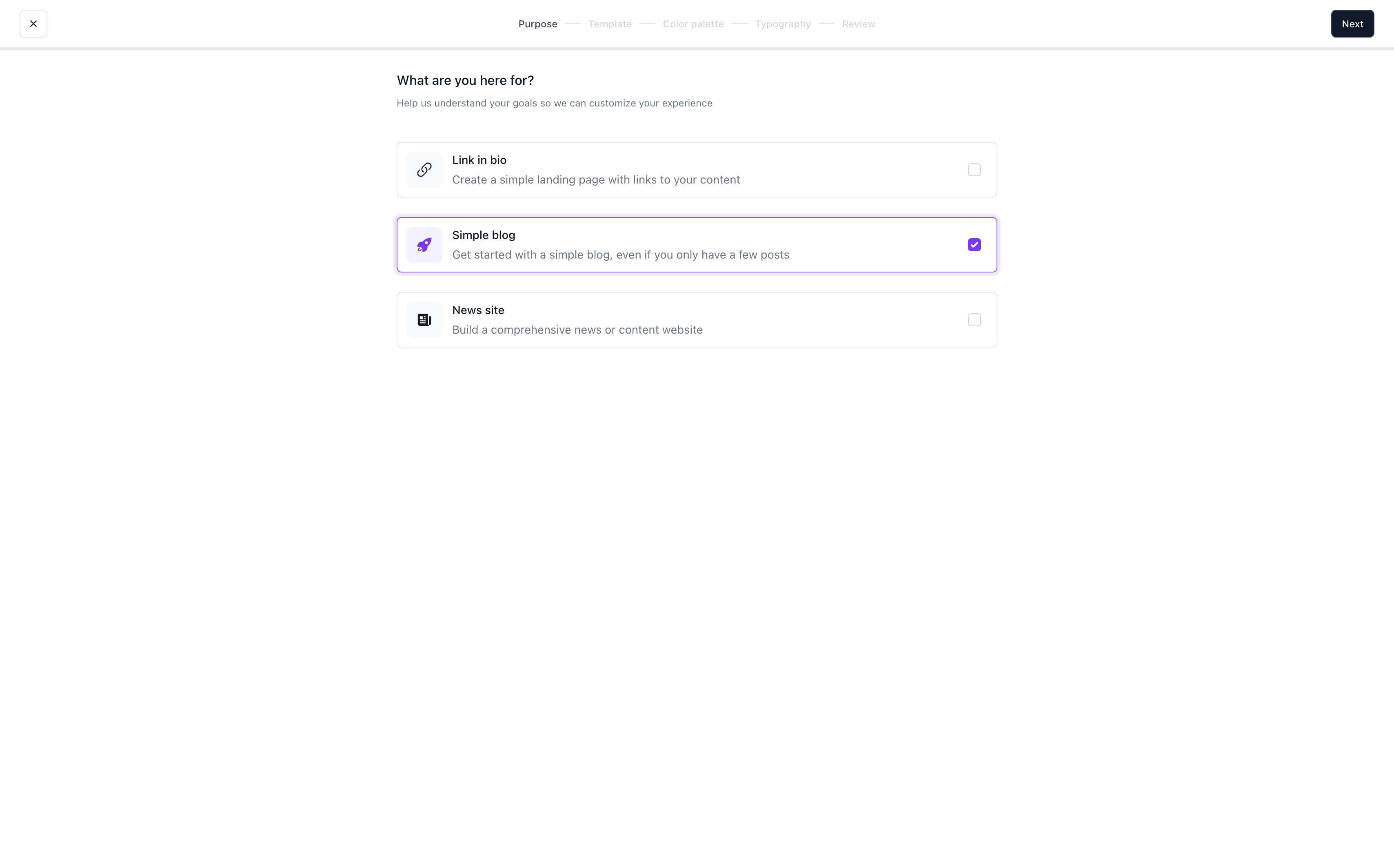 beehiiv website builder customization screen